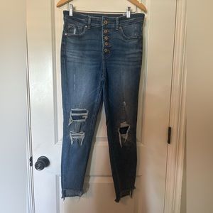 Maurice’s high-rise super skinny distressed jeans size 12 regular